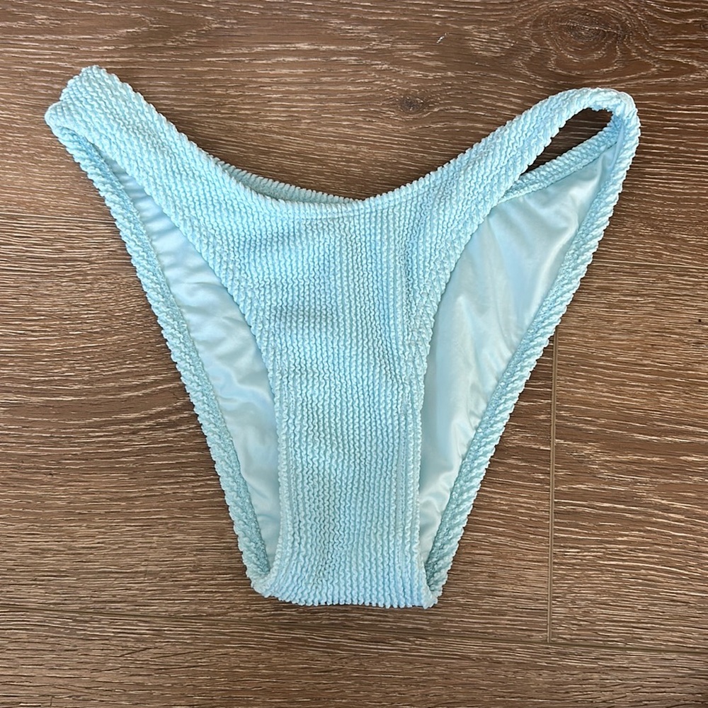 Target blue ribbed bathing suit bottoms, size XS